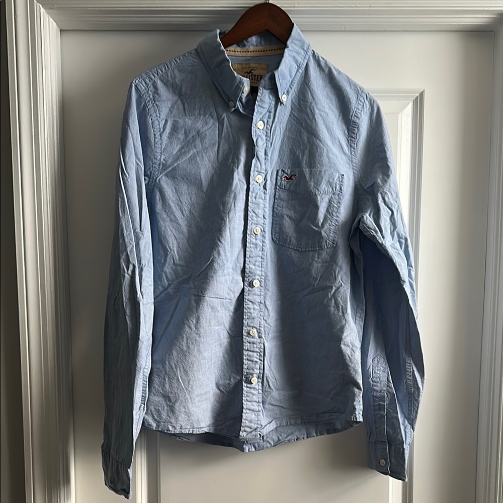 Hollister Blue Button Down Shirt with Long Sleeves